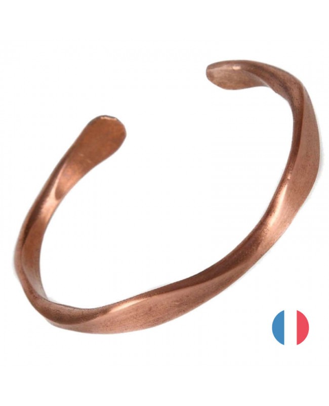 Bracelet cuivre pur massif artisanal - Glycine